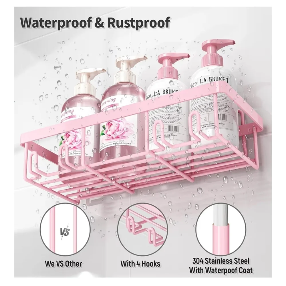 Pink Bathroom Organizer Set